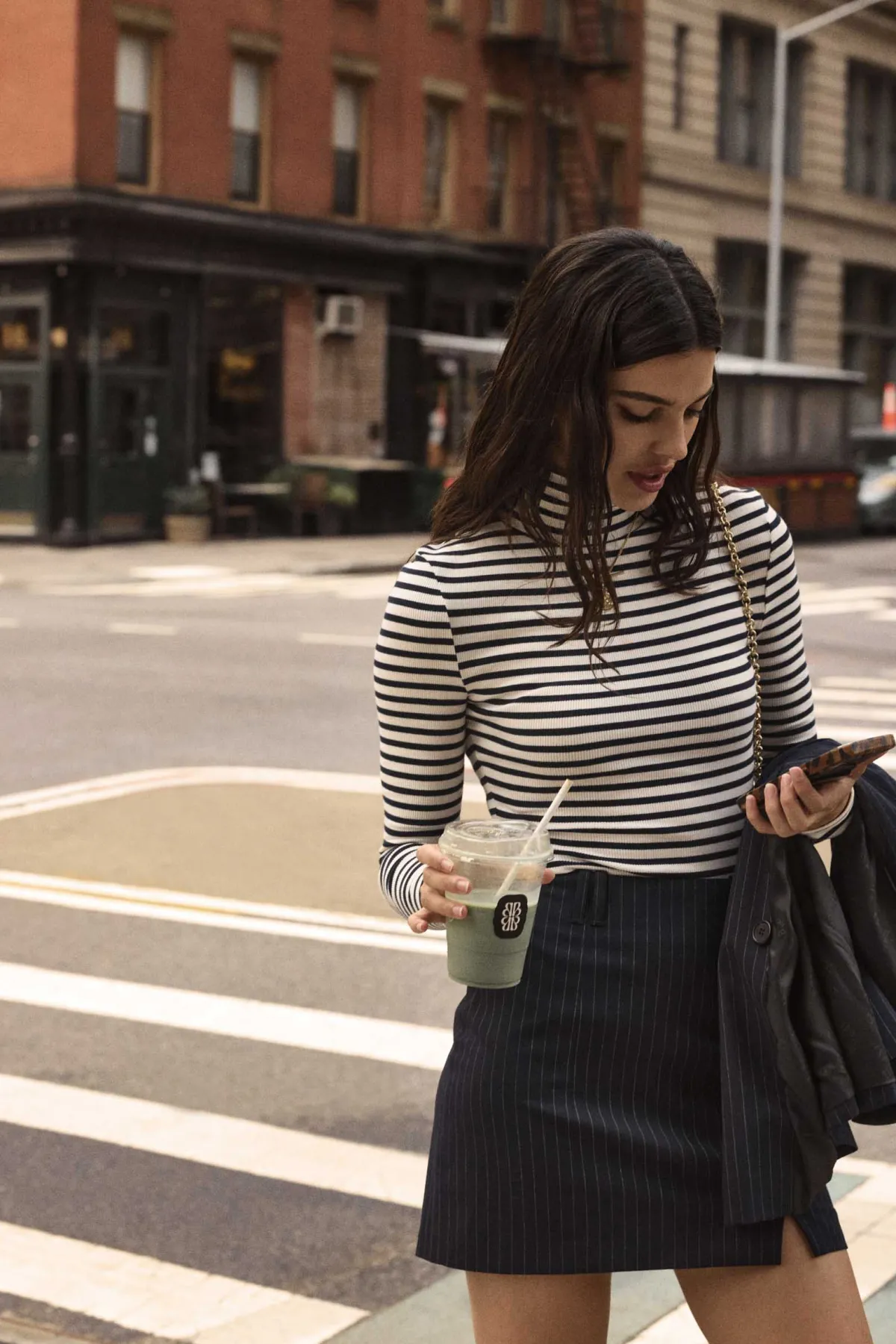 Balzac Paris Mini jupe Monica Rayures marine Best Sale