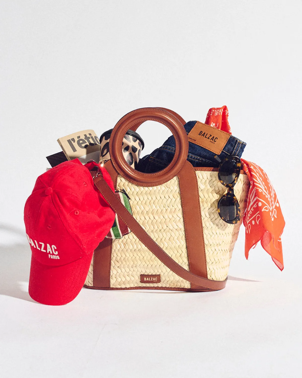 Balzac Paris Panier Paulina tressé naturel et cognac Tressé naturel et cogac Fashion