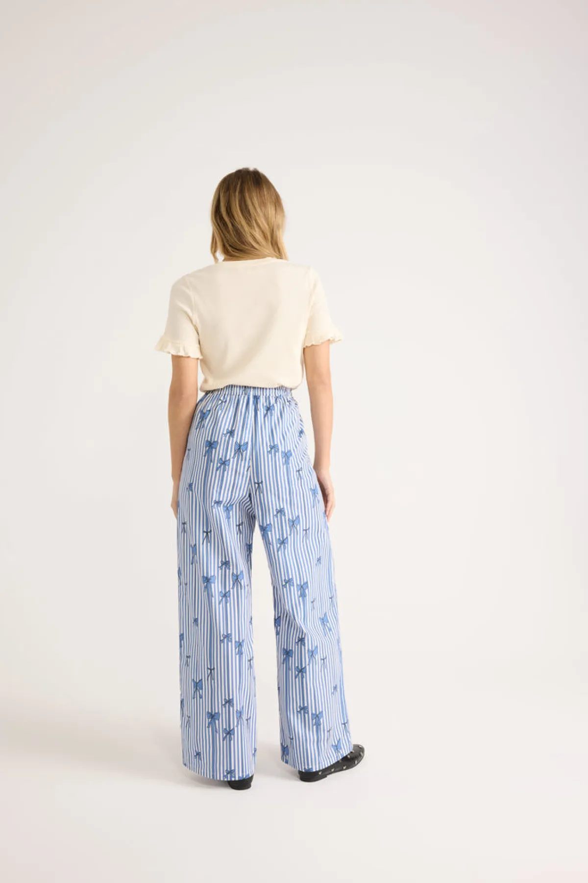 Balzac Paris Pantalon Lisea imprimé noeuds bleu Imprimé nœuds bleu Flash Sale