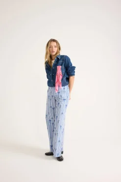Balzac Paris Pantalon Lisea imprimé noeuds bleu Imprimé nœuds bleu Flash Sale