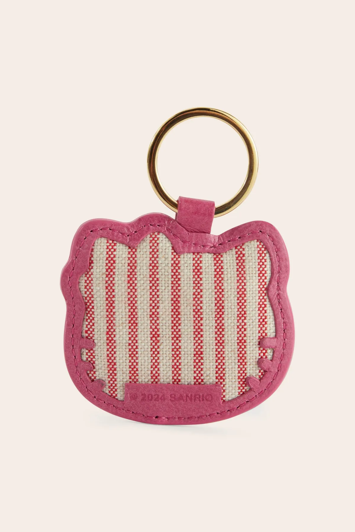 Balzac Paris Porte-clés Pearl vernis froissé Rose et rayure Sale