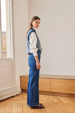 Balzac Paris Pull Blason et blanc Rayures bleu Cheap