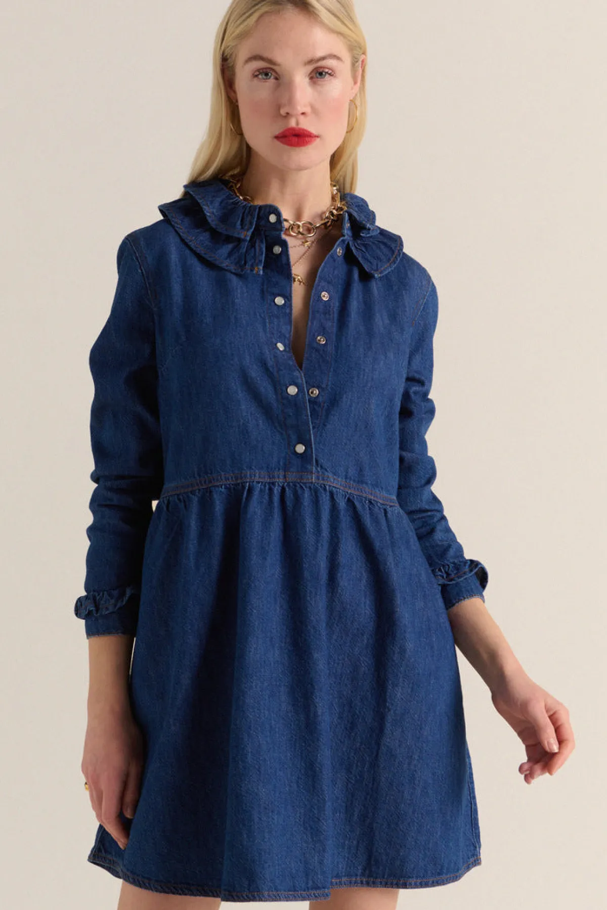 Balzac Paris Robe Belkis Bleu midi New