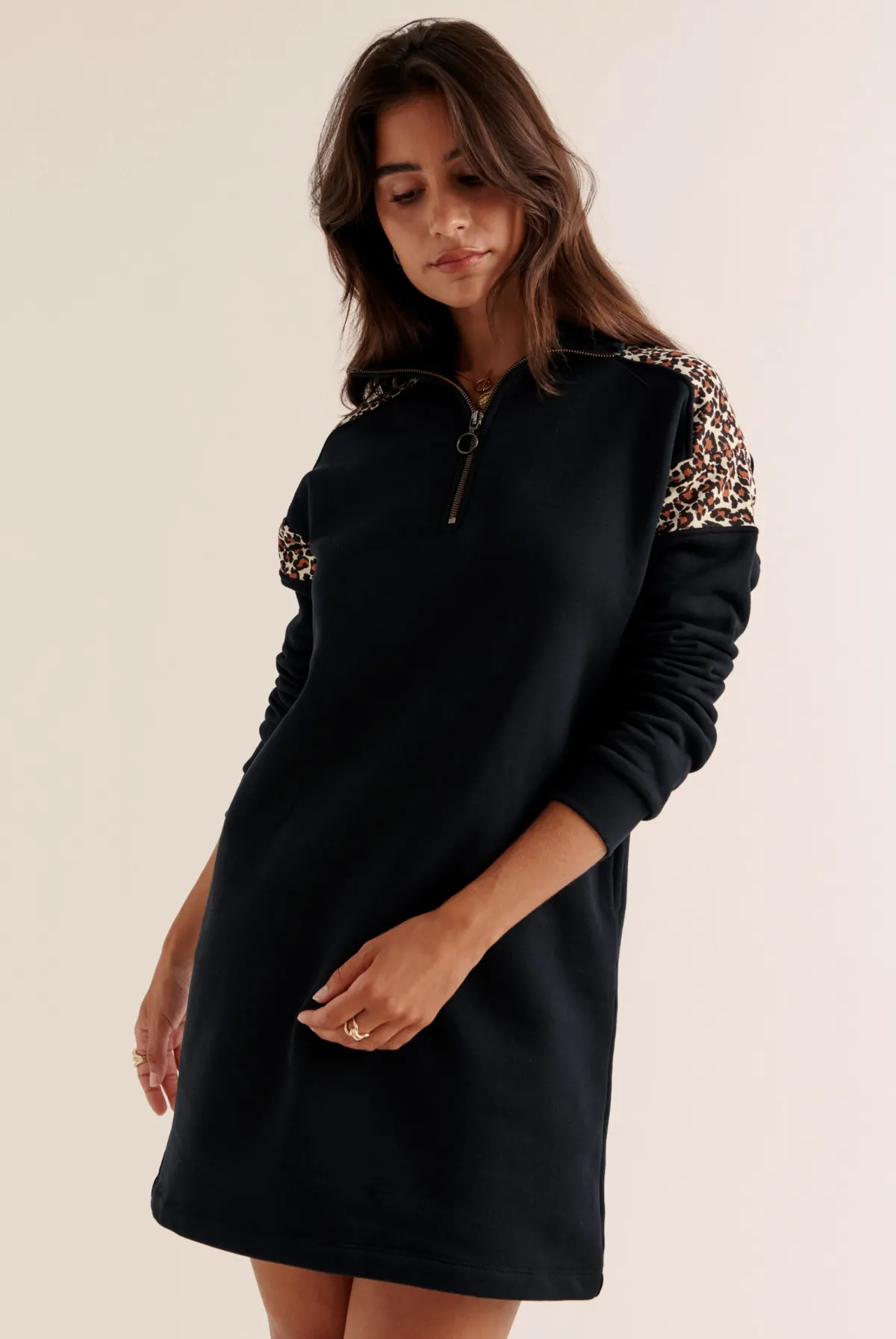 Balzac Paris Robe Ugolin noir Léopard Cheap