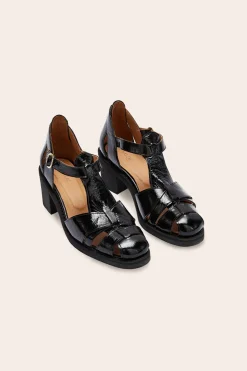 Balzac Paris Sandales Corsaire Vernis froissé noir Best