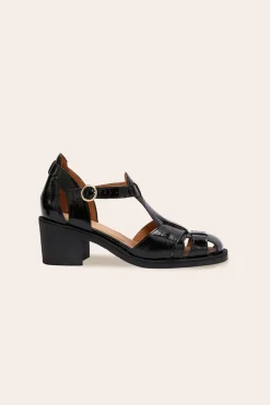 Balzac Paris Sandales Corsaire Vernis froissé noir Best