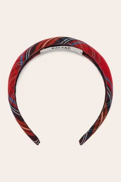 Balzac Paris Serre tête Nelly Tartan rouge Cheap