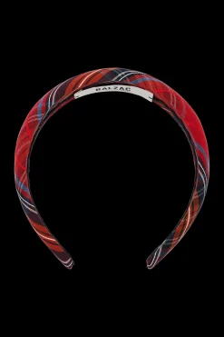 Balzac Paris Serre tête Nelly Tartan rouge Cheap