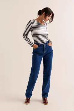 Balzac Paris Top Cèpe bleu et blanc Rayures Sale