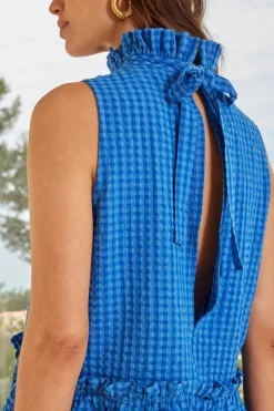 Balzac Paris Top Grandiose Vichy bleu Flash Sale