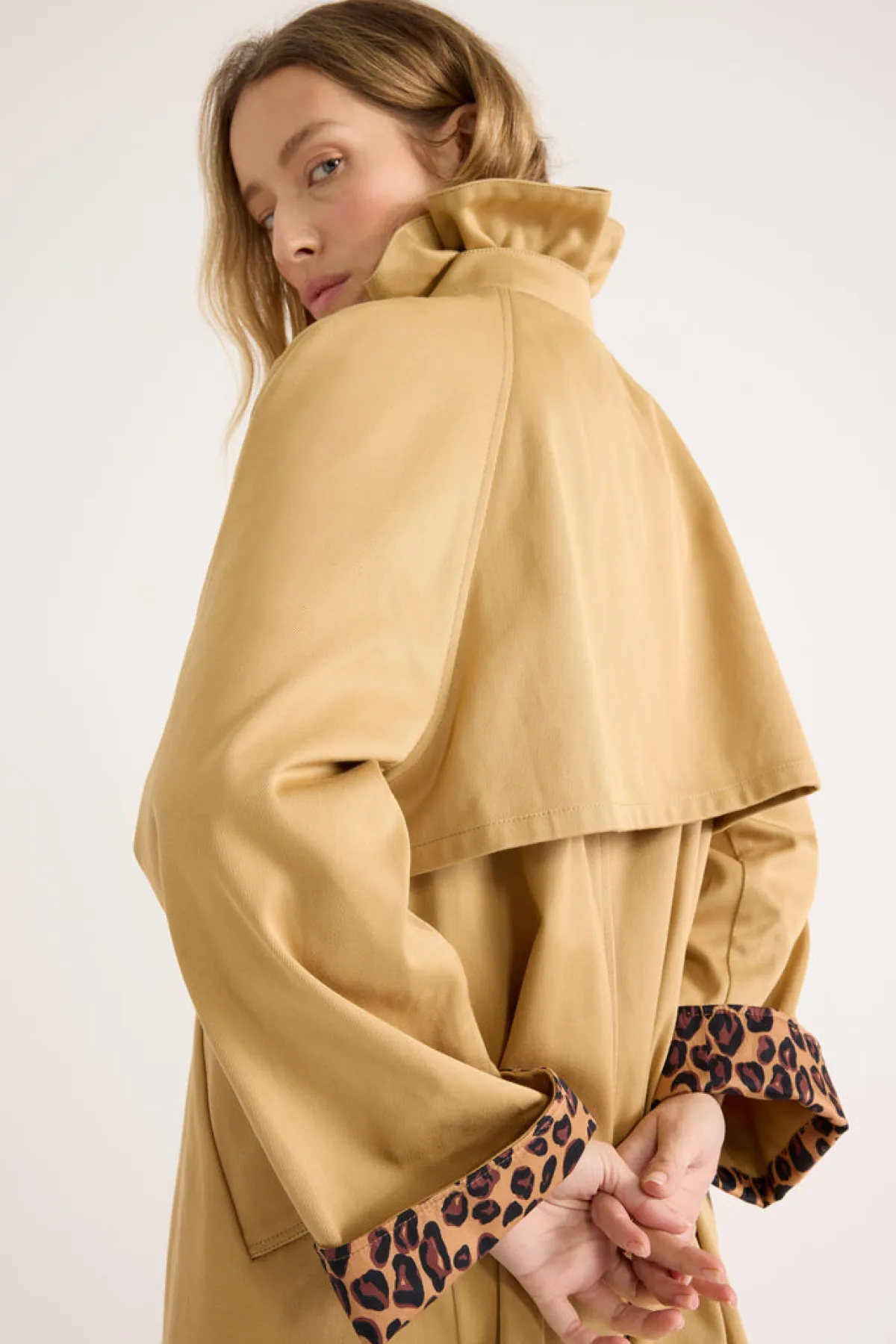 Balzac Paris Trench Alma Beige et léopard café Best Sale