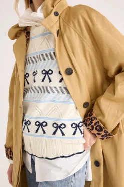 Balzac Paris Trench Alma Beige et léopard café Best Sale