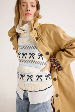 Balzac Paris Trench Alma Beige et léopard café Best Sale