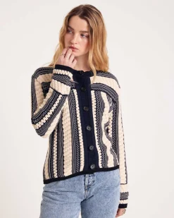 Balzac Paris Veste Constanza Rayé bleu et blanc Shop