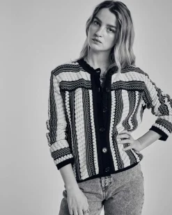 Balzac Paris Veste Constanza Rayé bleu et blanc Shop