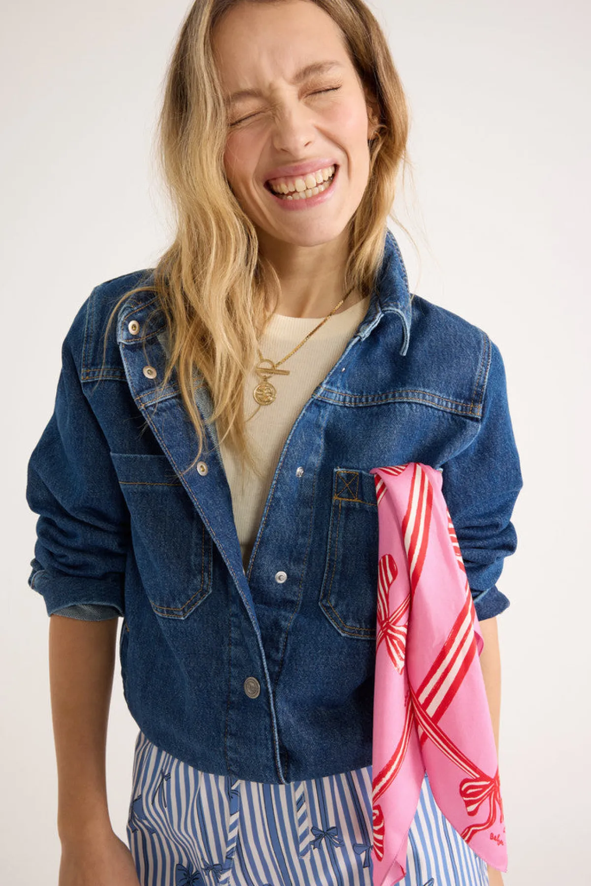 Balzac Paris Veste Manoa jean Bleu midi Shop