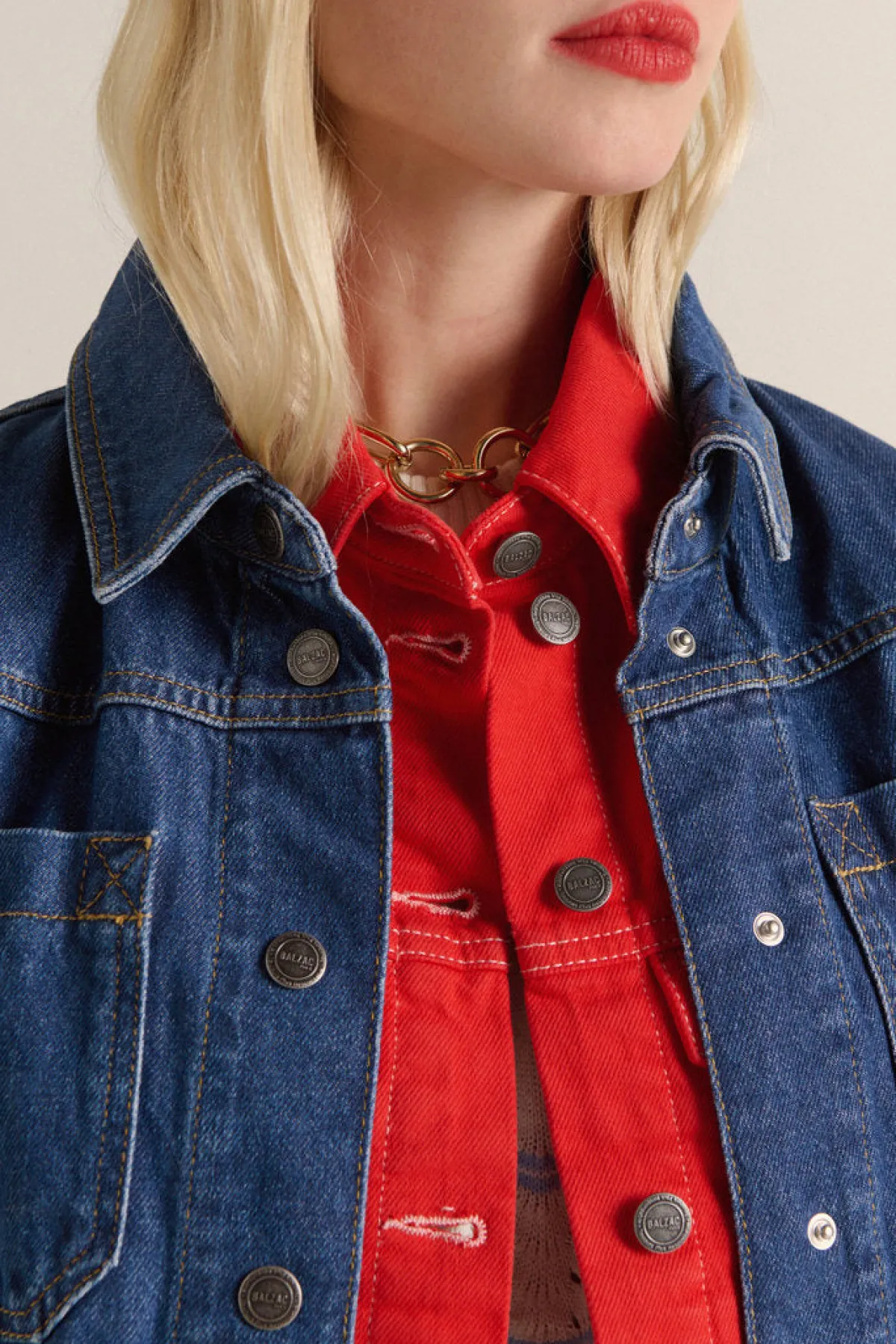 Balzac Paris Veste Manoa jean Bleu midi Shop