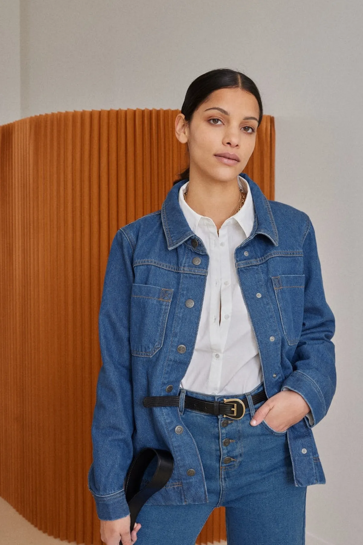 Balzac Paris Veste Manoa jean Bleu midi Shop