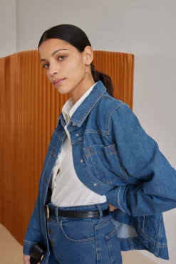 Balzac Paris Veste Manoa jean Bleu midi Shop