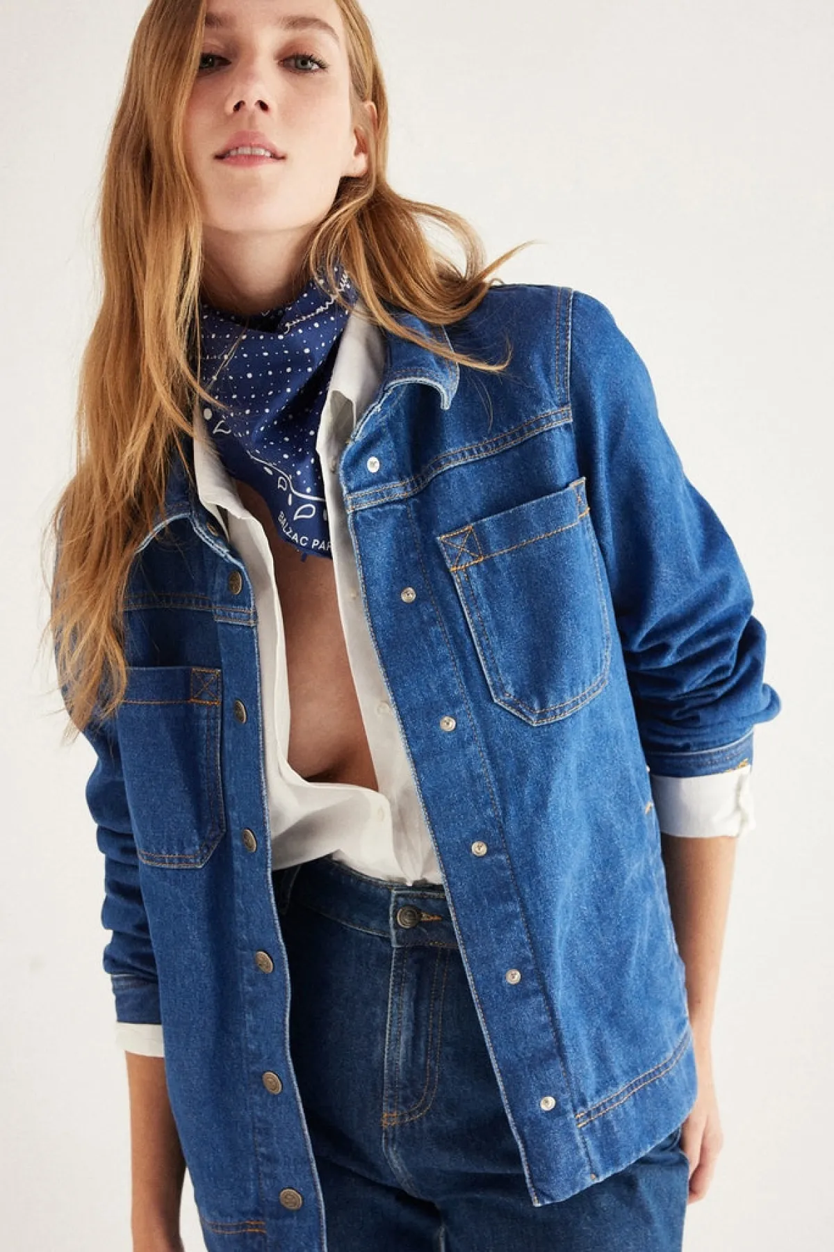 Balzac Paris Veste Manoa jean Bleu midi Shop
