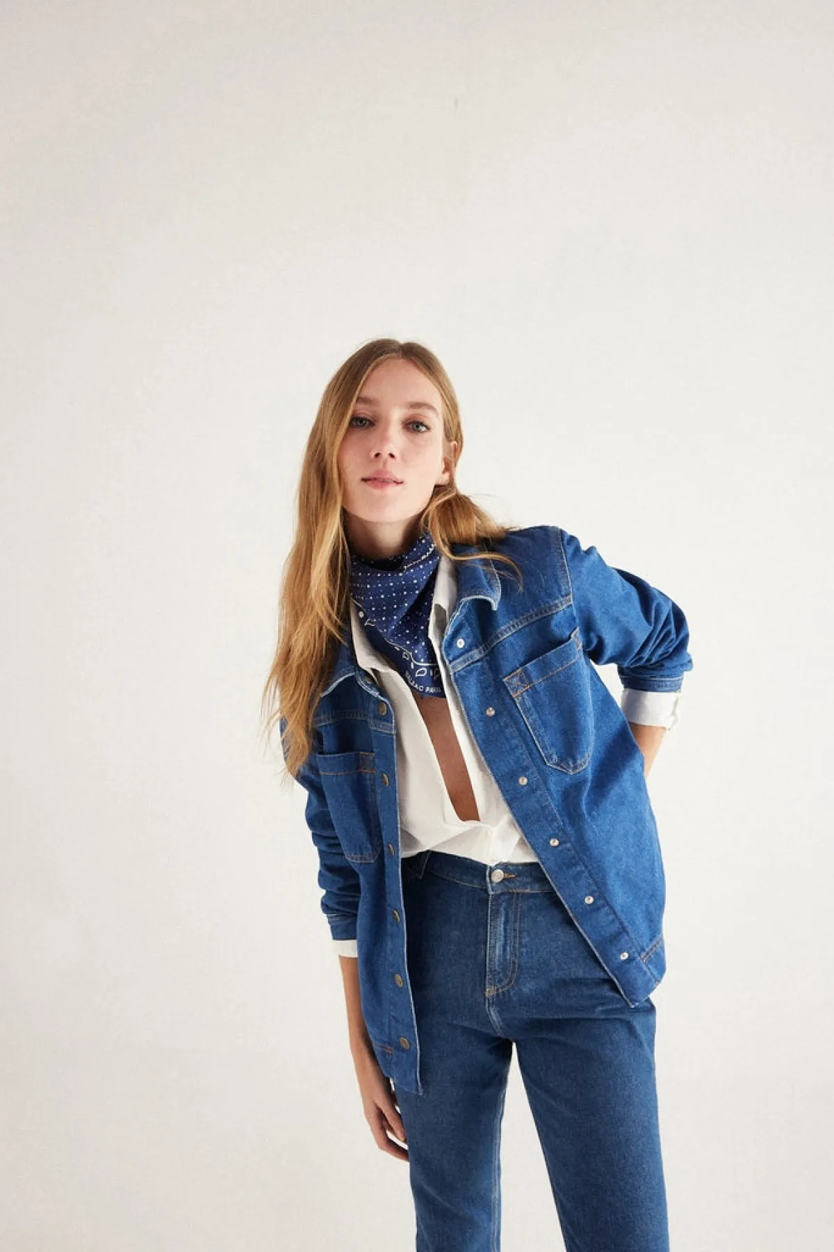 Balzac Paris Veste Manoa jean Bleu midi Shop