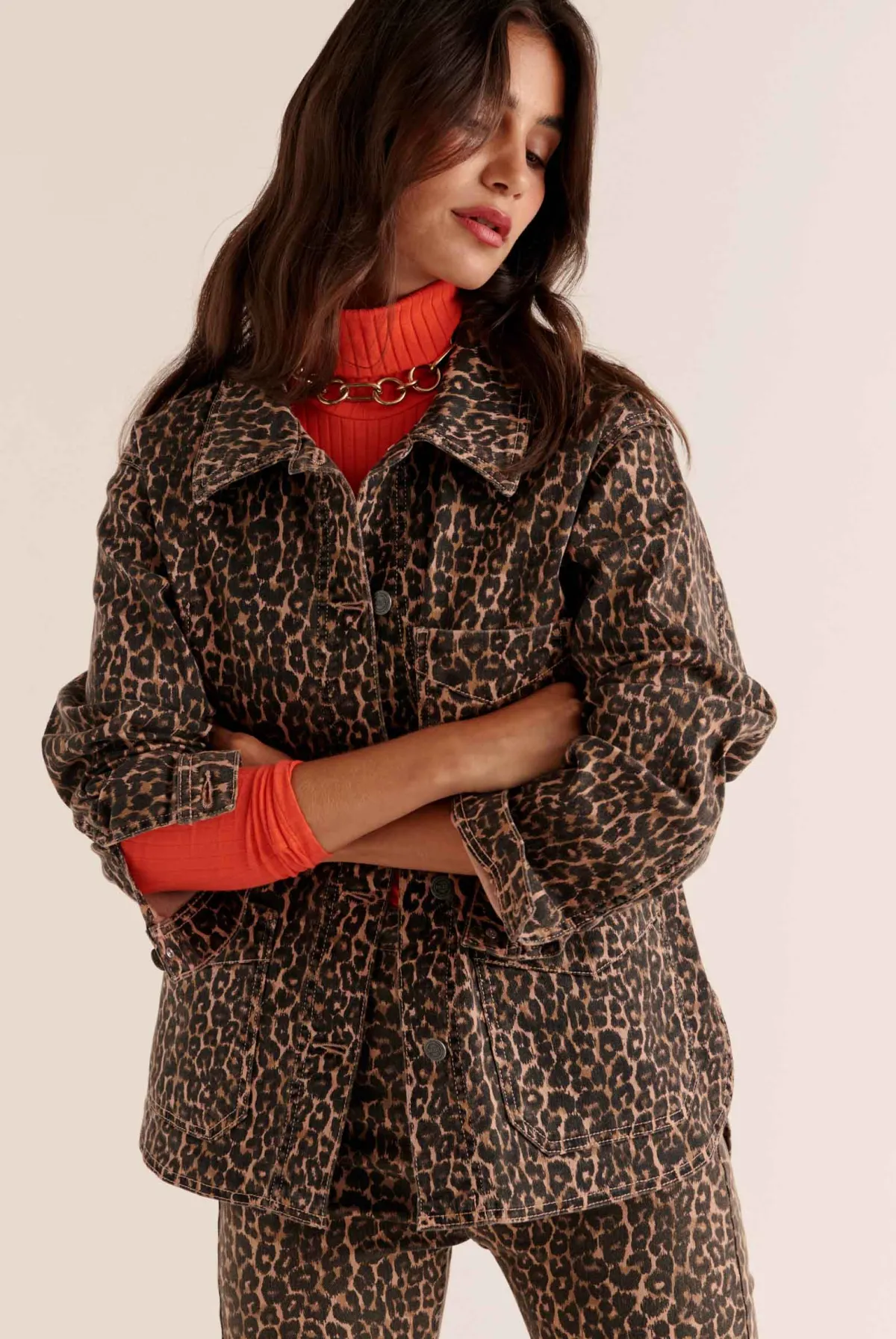 Balzac Paris Veste Marais Léopard café Best Sale
