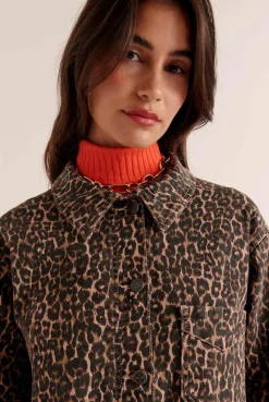 Balzac Paris Veste Marais Léopard café Best Sale