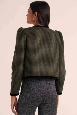 Balzac Paris Veste Susana Carreaux vert et noir Discount
